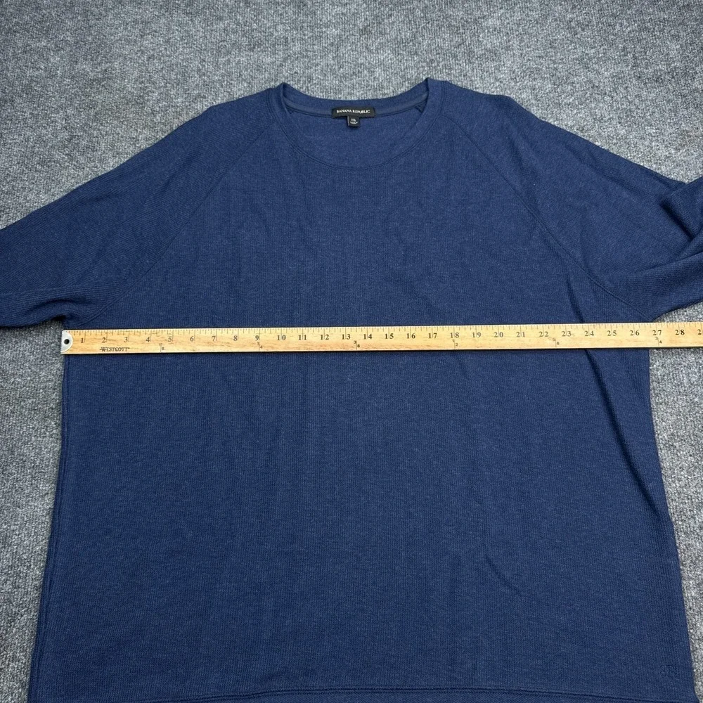 Banana Republic Knit Tee Shirt Mens Size 2XL XXL Navy Blue Crew Neck Pullover